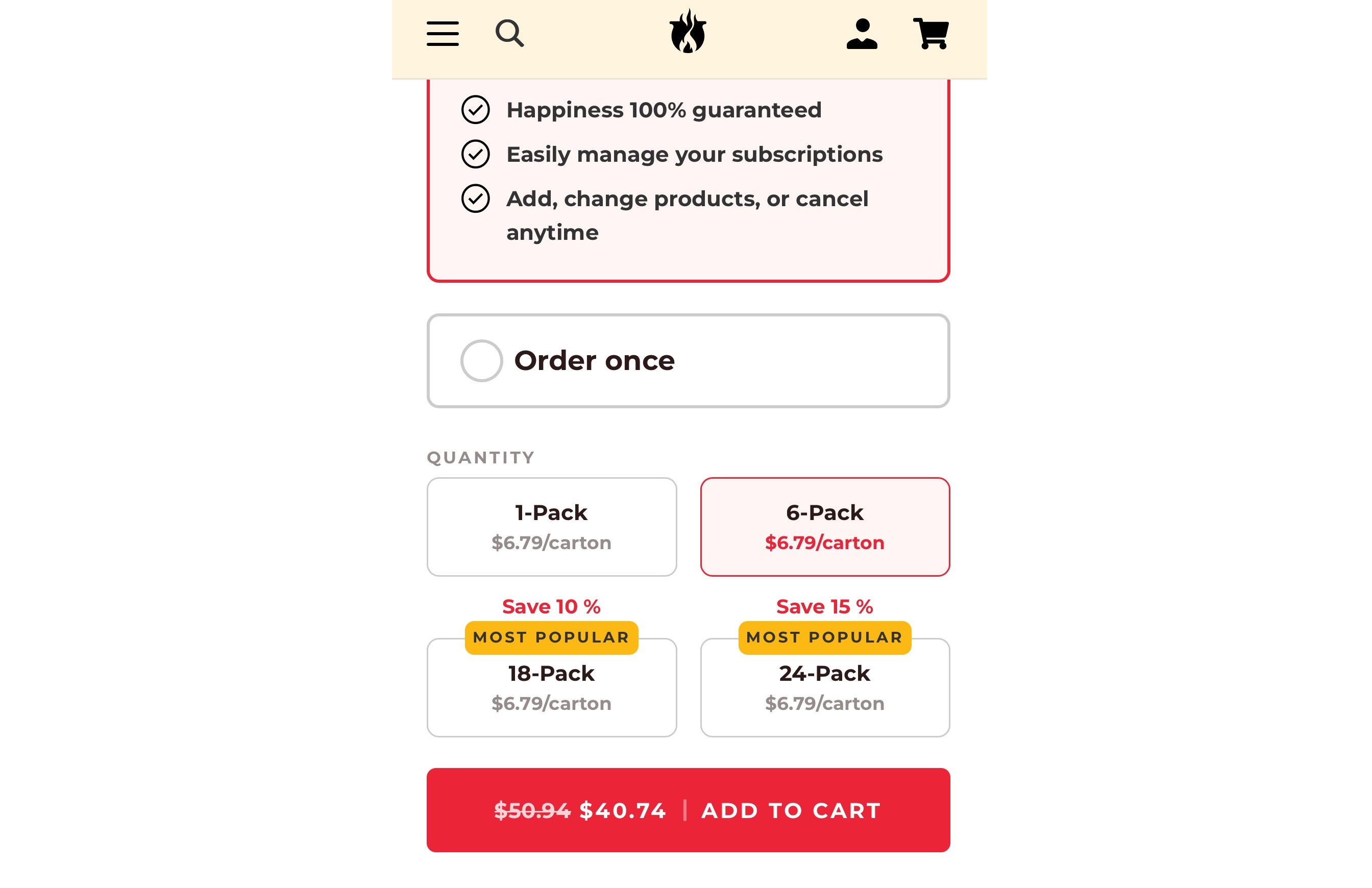 Mobile cta button