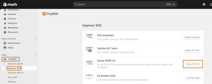TinySEO JSON-LD setup