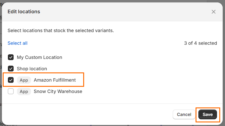 Add Amazon fulfillment as inventory location