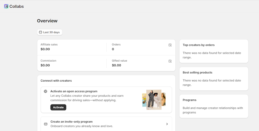 Shopify Collabs overview