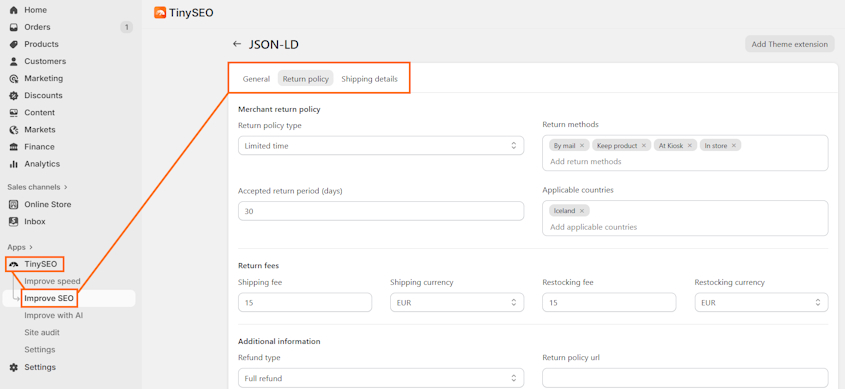 TinySEO JSON-LD feature