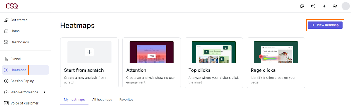 Add heatmap in Hotjar