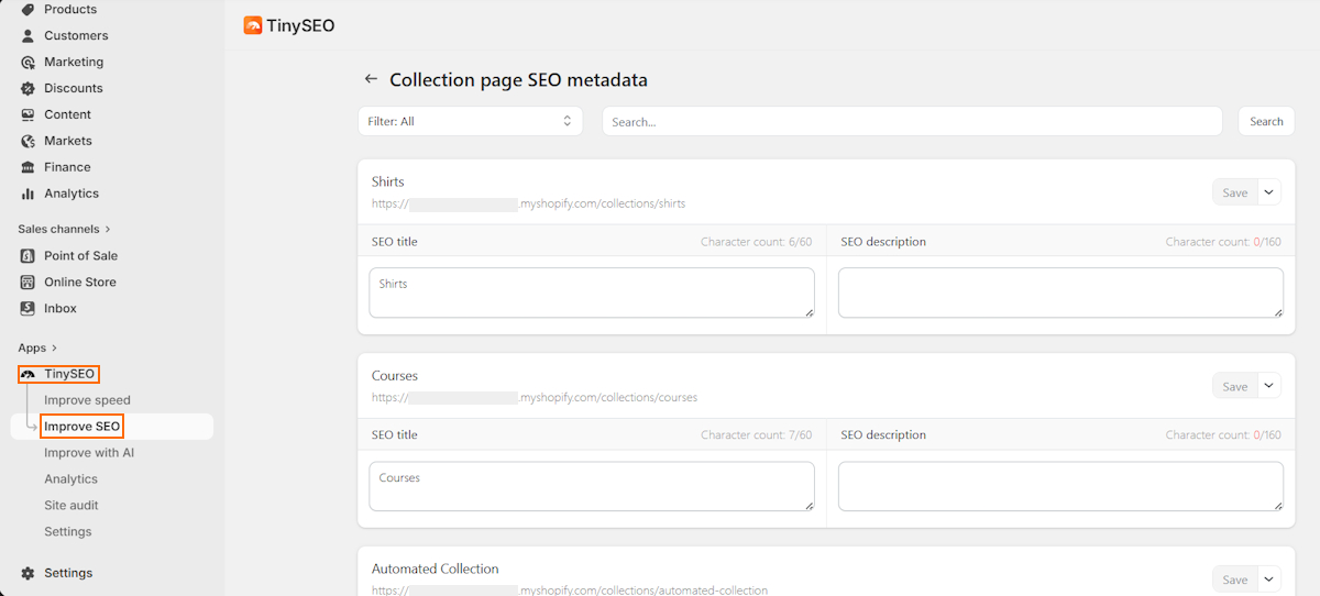 TinySEO metadata bulk optimization