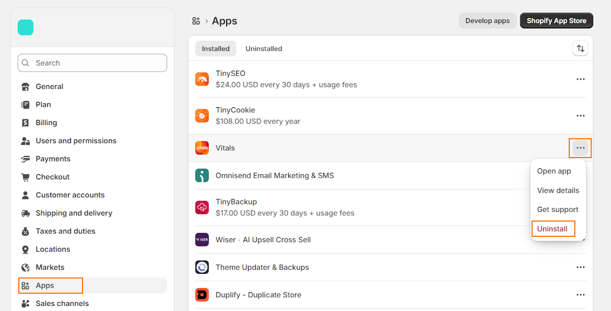 PageSpeed Insights signs that store is loading too many scripts
