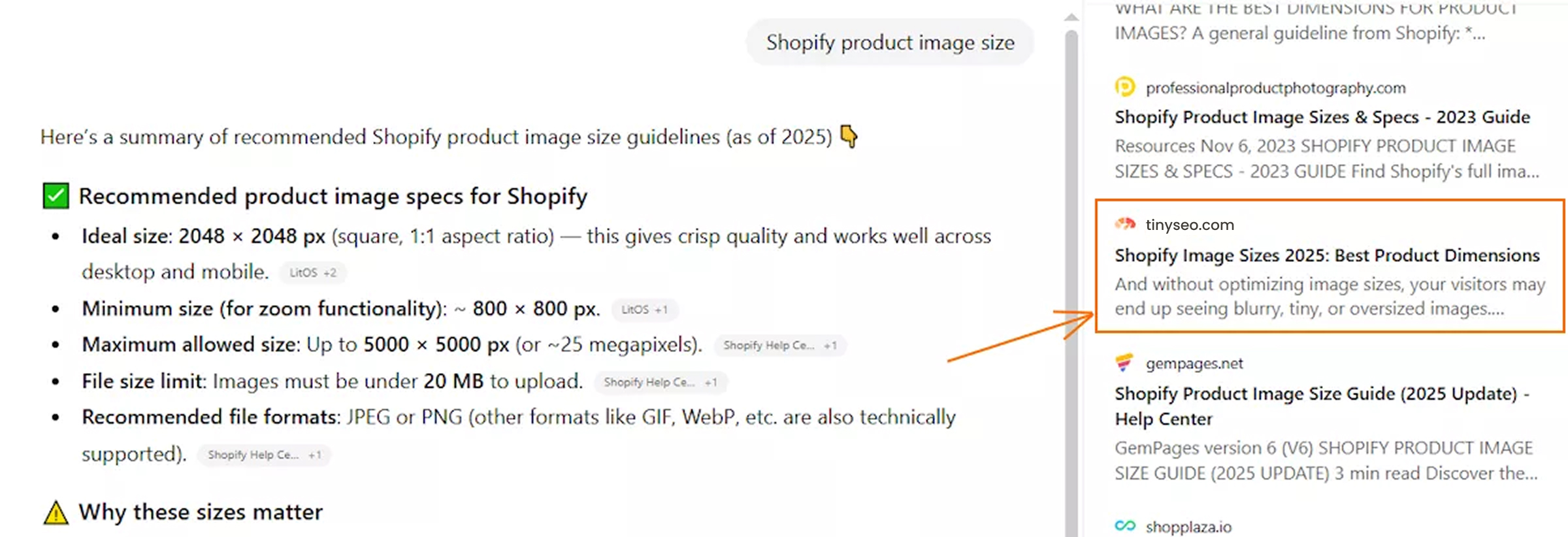 TinySEO listed as source in ChatGPT
