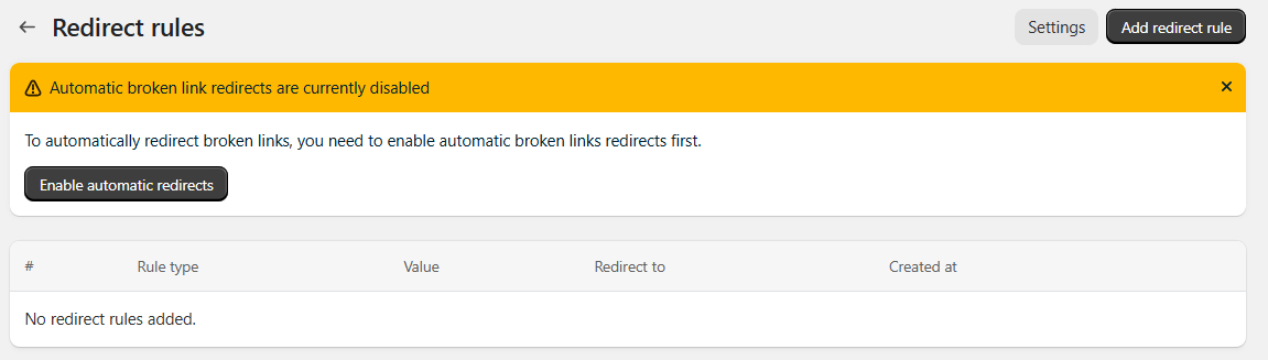 TinySEO redirect rules