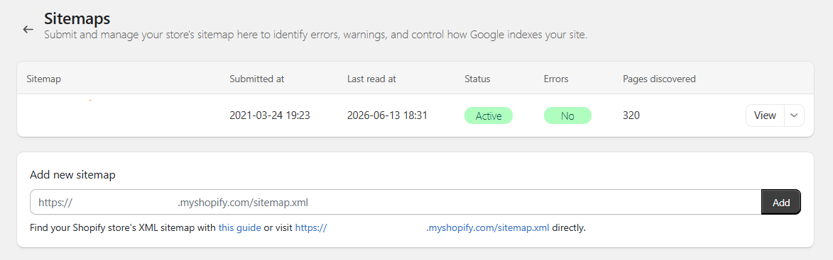 Manage sitemaps on TinySEO