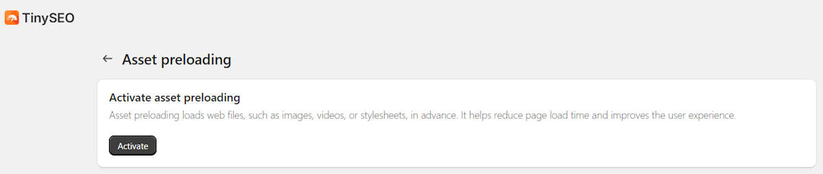 TinySEO asset preloading
