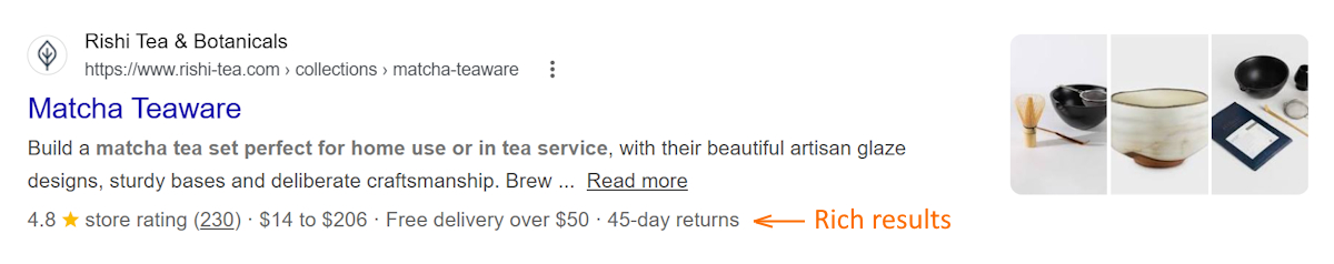 Rich results example