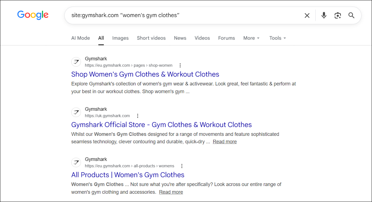 How to search your site's target keywords on Google