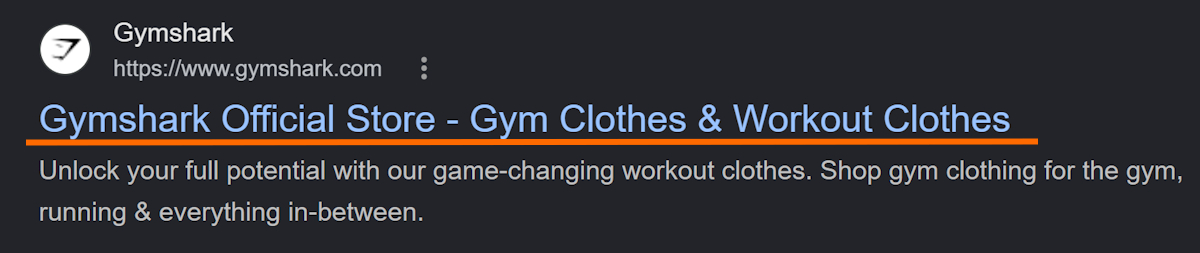 Gymshark meta title
