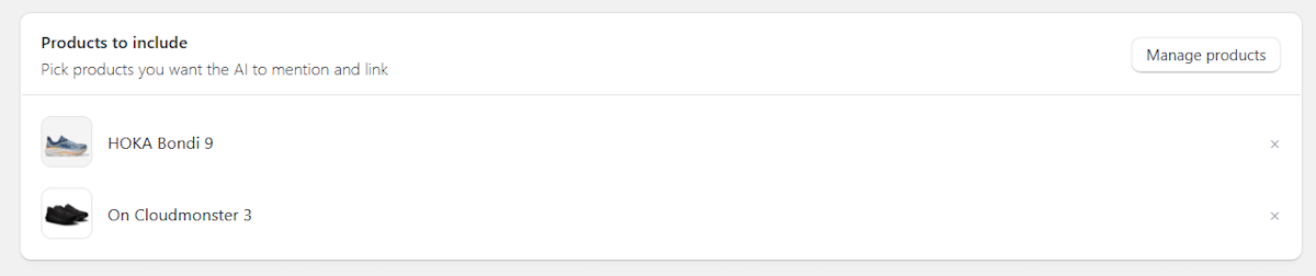 Add products to blog post with TinySEO