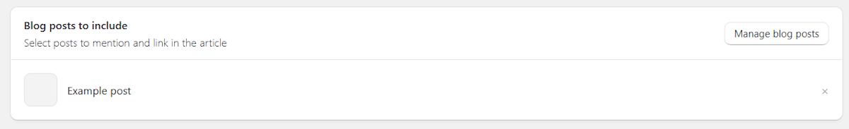 Add blog posts for internal linking with TinySEO