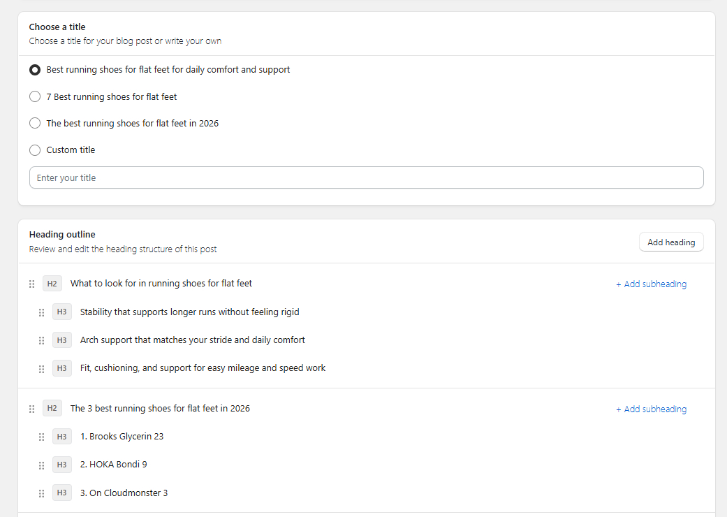 Review blog brief with TinySEO AI blog builder