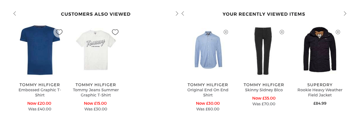 Customer activity - similar viewed products