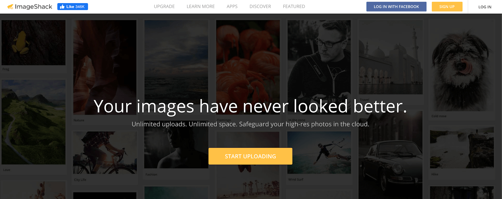 imageshack home screen