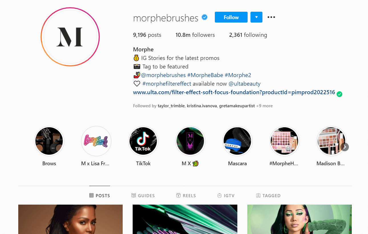 morphe-instagram-profile