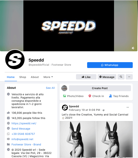 Speedd shop facebook profile
