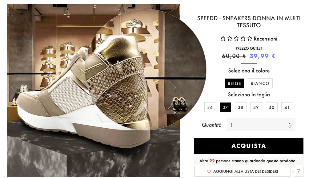 Gold sneakers from Speedd shop