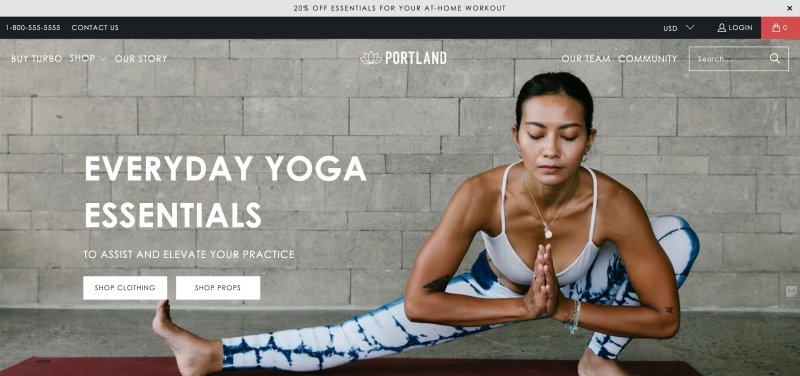Turbo Shopify theme's Portland preset