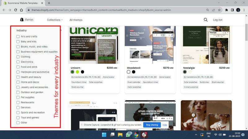 Shopify themes for all industries