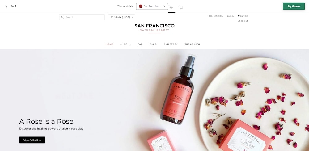 Responsive Shopify theme San Francisco style demo store