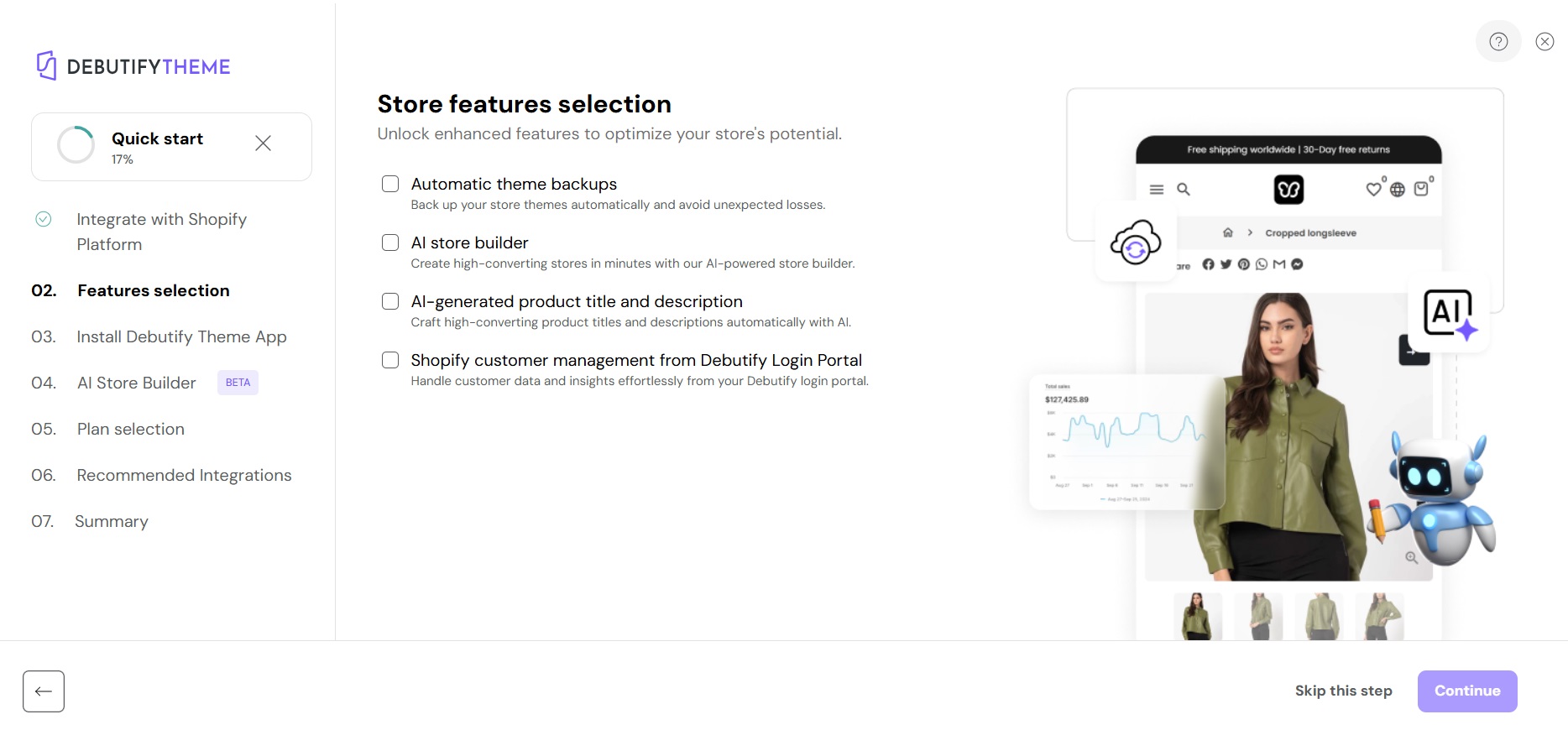 Debutify setup