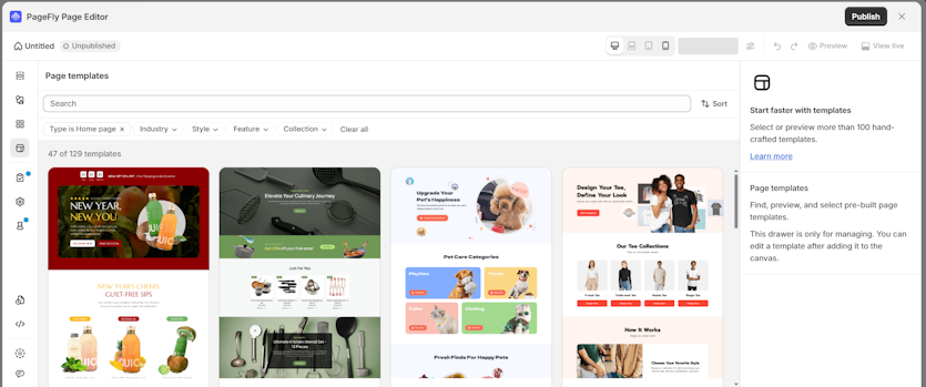 PageFly templates