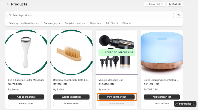 DropCommerce importing products